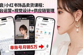 （16035期）抖音/小红书饰品卖货课程：平台运营 视觉设计 供应链管理，单账号月销5万