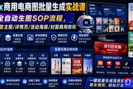 Codex商用电商图批量生成实战课｜电商全自动生图SOP流程，一键批量做主图/详情页/活动海报/封面商用教程