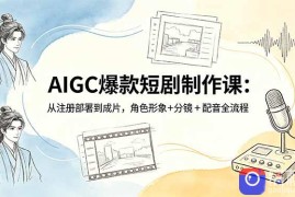 AIGC爆款短剧制作课：从注册部署到成片，角色形象 分镜 配音全流程