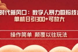 AI 时代新风口：数字人暴力吸粉技术，单机日引3张 可放大