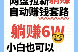 网盘拉新自动赚钱套路，几元的资料躺赚6W ，小白也可以抄作业！