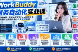 WorkBuddy财务自动化实战课：从软件安装、智能体配置到Excel报表处理、财税分析与集团批量办公全流程教学