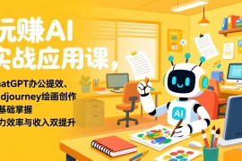 玩赚AI实战应用课，ChatGPT办公提效、Midjourney绘画创作，零基础掌握，助力效率与收入双提升