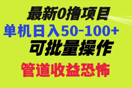 最新 0 撸项目，每天看看广告，单机 50-100  可批量操作