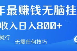 2024年最赚钱无脑挂机项目，矩阵一天稳定收入800 ，无需任何技巧有手就行