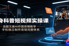 健身科普短视频实操课：选题文案AI作图剪辑教学，手机独立制作变现完整体系