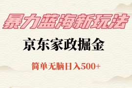 冷门蓝海项目京东家政，全新玩法简单无脑，单日500 ，低成本提前布局