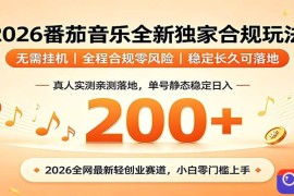 番茄音乐2026最新独家玩法 不挂机不违规 单号实测落地日收200 