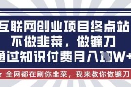 互联网创业尽头-不做韭菜，做镰刀，通过知识付费月入10个【揭秘】