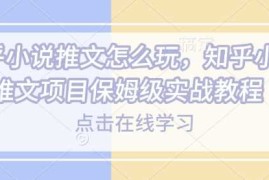 知乎小说推文怎么玩，知乎小说推文项目保姆级实战教程