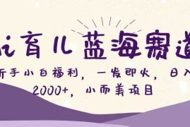 （16612期）Ai育儿蓝海赛道，新手小白福利，一发即火，日入2000 ，小而美项目