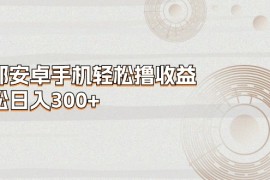 （11020期）一部安卓手机轻松撸收益，轻松日入300 