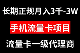 手机流量卡代理月入 3000-3w 长期正规项目