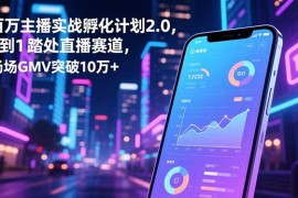 百万主播实战孵化计划2.0，0到1踏入直播赛道，场均GMV突破10万 