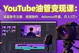 （15987期）2025YouTube油管变现课：涵盖账号注册、视频制作、Adsense开通，月入1万 