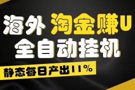 海外淘金赚U，全自动挂机，静态每日产出11%，拉新收益无上限，轻松日入1万 