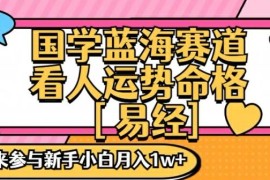 国学蓝海赋能赛道，零基础学习，手把手教学独一份新手小白月入1W 【揭秘】