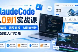Claude Code从0到1实战课，AI编程、网页开发、AI影音设计一站式入门实战(更新)