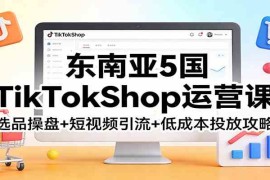 东南亚5国TikTokShop运营课：选品操盘 短视频引流 低成本投放攻略