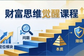 财富思维觉醒第十期：3天大课四大模块，精准定位问题看清本质，扫清人生障碍