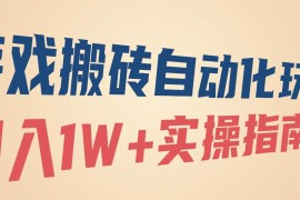 （16284期）游戏搬砖自动化玩法，月入1W 实操指南！