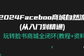 2024Faceboo 商城自然流(从入门到精通)，玩转脸书商城全闭环(教程 资料)