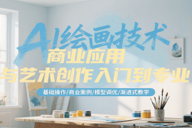 AI绘画技术商业应用与艺术创作入门到专业，基础操作/商业案例/模型调优/渐进式教学
