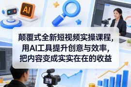 颠覆式全新短视频实操课程，用AI工具提升创意与效率，把内容变成实实在在的收益