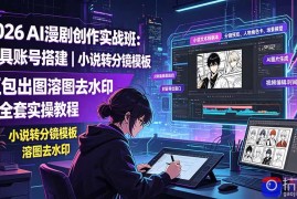 2026AI漫剧创作实战班：工具账号搭建｜小说转分镜模板｜豆包出图溶图去水印全套实操教程