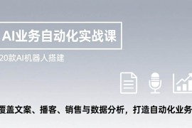 （17274期）AI业务自动化实战课，20款AI机器人搭建，覆盖文案、播客、销售与数据分析，打造自动化业务