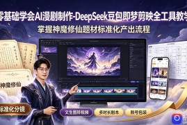 零基础学会AI漫剧制作-DeepSeek豆包即梦剪映全工具教学，掌握神魔修仙题材标准化产出流程