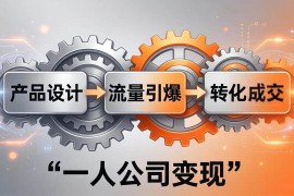 （17864期）一人公司变现全攻略：产品设计 流量引爆 转化成交，打造不受年龄限制的长期事业