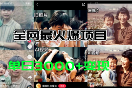 （11546期）全网爆火的AI让老照片动起来教程，蹭热点日赚3000 ，内含免费工具一键…