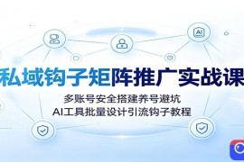 私域钩子矩阵推广实战课：多账号安全搭建养号避坑，AI工具批量设计引流钩子教程
