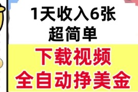 新项目，下载视频，日入6张，超简单，全自动挣美金