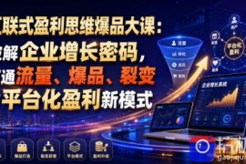 互联式盈利思维爆品大课：破解企业增长密码，打通流量、爆品、裂变与平台化盈利新模式
