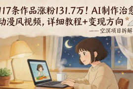 117条作品涨粉131.7W！AI制作治愈动漫风视频，详细教程 变现方向