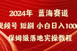 2024年视频号短剧新玩法小白日入1000 保姆级落地实操教程【揭秘】