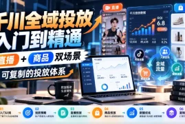 千川全域投放入门到精通，直播 商品双场景，可复制的投放体系(更新1026)