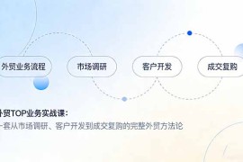 外贸TOP业务实战课：一套从市场调研、客户开发到成交复购的完整外贸方法论