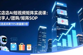 （16539期）实体店AI短视频矩阵实战课：数字人/团购/矩阵SOP，引流成本降70%销量翻3倍
