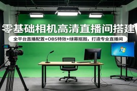 零基础相机高清直播间搭建：全平台直播配置 OBS特效 绿幕抠图，打造专业直播间