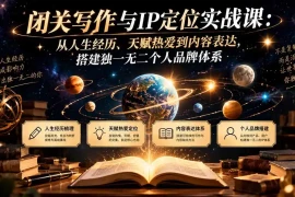 闭关写作与IP定位实战课：从人生经历、天赋热爱到内容表达，搭建独一无二个人品牌体系
