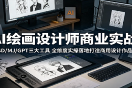 AI绘画设计师商业实战：SD/MJ/GPT三大工具，全维度实操落地打造商用设计作品