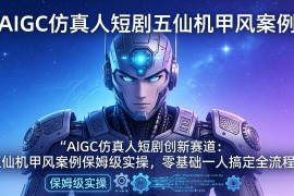 AIGC仿真人短剧创新赛道：五仙机甲风案例保姆级实操，零基础一人搞定全流程