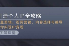 （13368期）打造个人IP全攻略：涵盖剪辑、视觉营销、内容选择与编导，助你实现IP变现