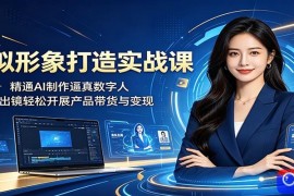 虚拟形象打造实战课：精通AI制作逼真数字人，足不出镜轻松开展产品带货与变现