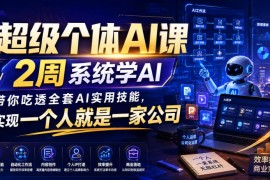 超级个体AI课，2周系统学AI，带你吃透全套AI实用技能，实现一个人就是一家公司(更新0818)