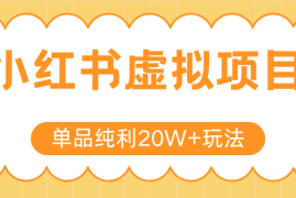 小红书虚拟电商新玩法，实现单品纯利20W ，可矩阵放大操作！