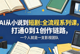 AI从小说到短剧全流程系列课，打通0到1创作链路，一个人就是一支影视团队